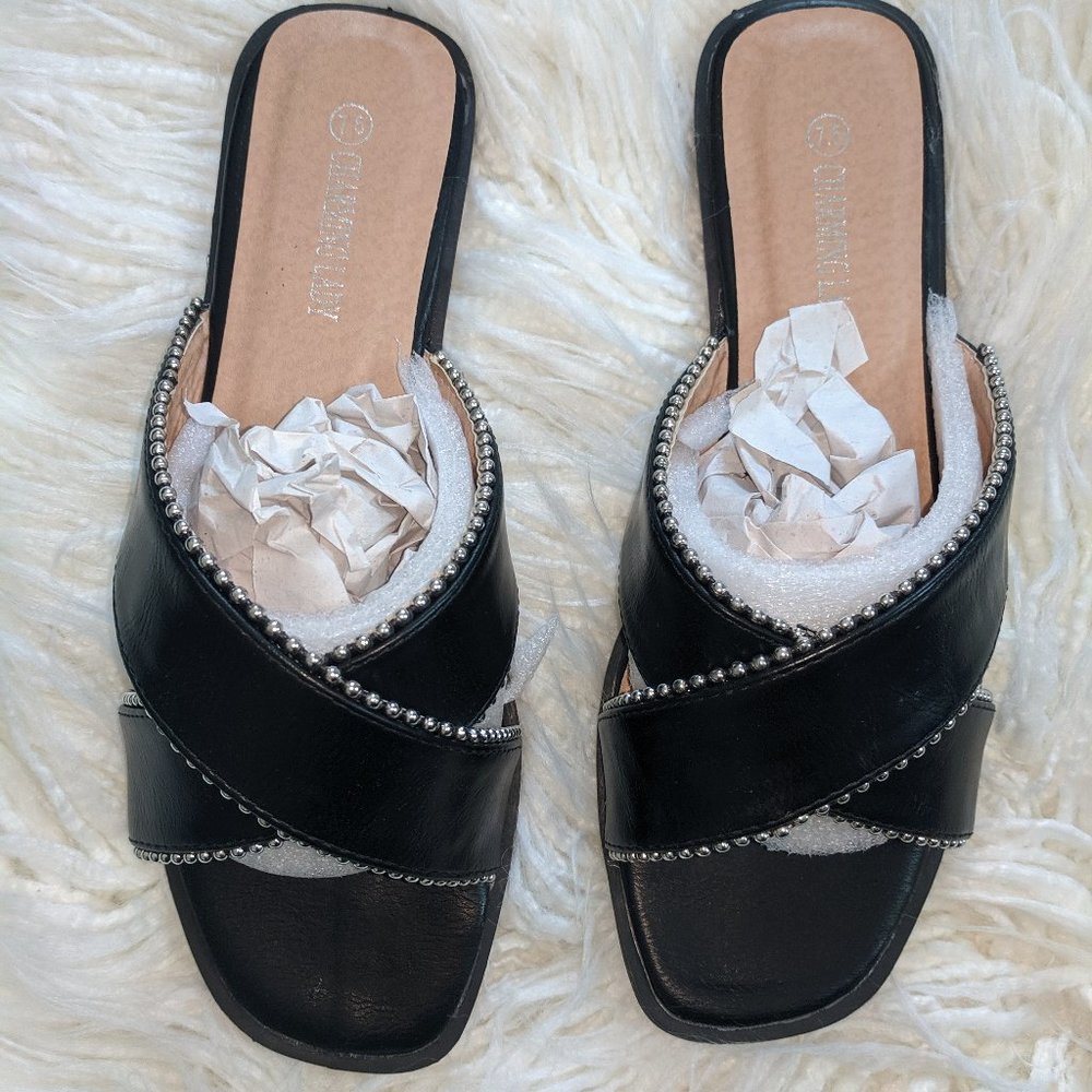 Charming Lady Flats Lamar Black 7.5